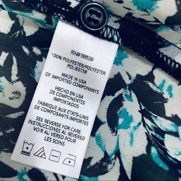 Kut from the Kloth Jasmine Floral Blouse Blue Black White S - Picture 6 of 6